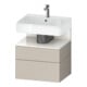 Duravit Meuble sous lavabo Qatego 59x47x59 cm, blanc/gris taupe, 1 porte, 1 tiroir-1