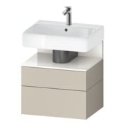 Duravit Meuble sous-lavabo Qatego 59x47x59 cm, blanc/gris taupe, 1 porte, 1 tiroir