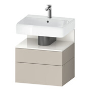 Duravit Meuble sous-lavabo Qatego 59x47x59 cm, blanc/gris taupe, 1 porte, avec poignée-1