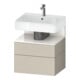 Duravit Meuble sous lavabo Qatego 59x47x59 cm, blanc/gris taupe, 1 porte, avec poignée-1