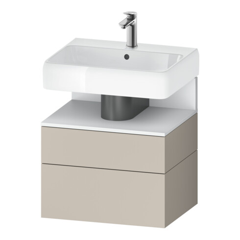 Duravit Meuble sous lavabo Qatego 59x47x59 cm, blanc mat, 1 porte, 1 tiroir