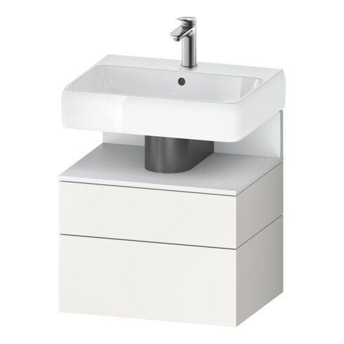 Duravit Meuble sous lavabo Qatego 59x47x59 cm, blanc mat, 1 porte, 1 tiroir