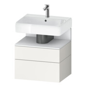 Duravit Meuble sous lavabo Qatego 59x47x59 cm, blanc mat, 1 porte, 1 tiroir-1