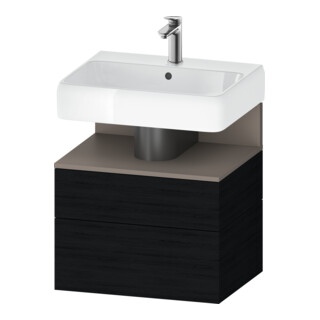 Duravit Meuble sous lavabo Qatego 59x47x59 cm, blanc mat, 1 porte, 1 tiroir
