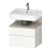 Duravit Meuble sous lavabo Qatego 59x47x59 cm, blanc mat, 1 porte, 1 tiroir-1