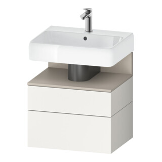 Duravit Meuble sous-lavabo Qatego 59x47x59 cm, blanc mat, 1 porte, 1 tiroir