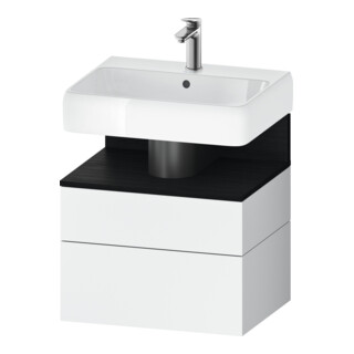 Duravit Meuble sous lavabo Qatego 59x47x59 cm, blanc mat, 1 porte, 1 tiroir