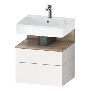 Duravit Meuble sous lavabo Qatego 59x47x59 cm, blanc mat, 1 porte, 1 tiroir