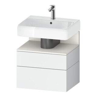 Duravit Meuble sous-lavabo Qatego 59x47x59 cm, blanc mat, 1 porte, 1 tiroir