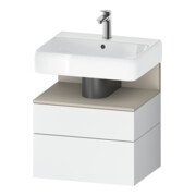 Duravit Meuble sous lavabo Qatego 59x47x59 cm, blanc mat, 1 porte, avec niche
