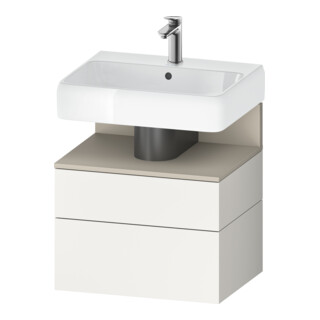Duravit Meuble sous lavabo Qatego 59x47x59 cm, blanc mat, 1 porte, avec niche