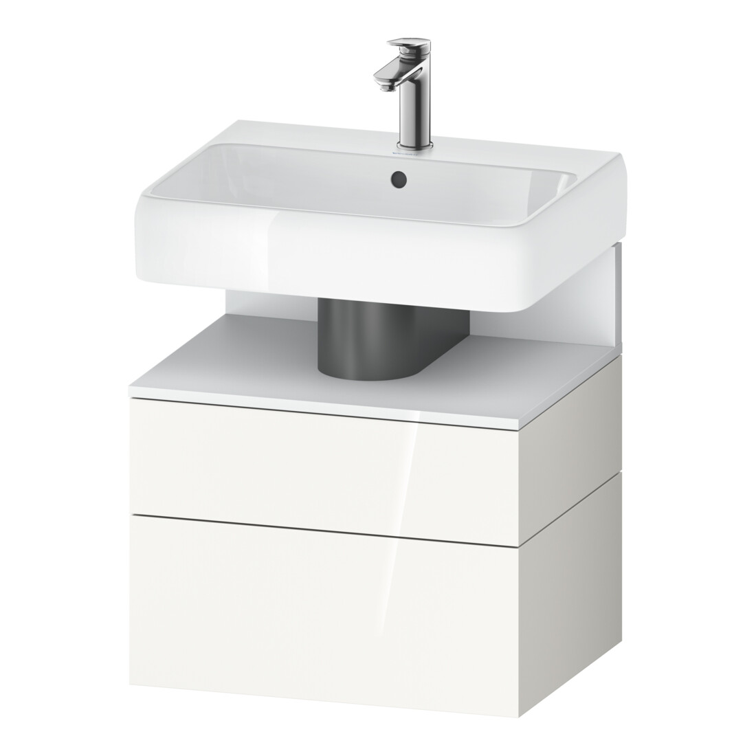 Duravit Meuble sous-lavabo Qatego 59x47x59 cm, blanc mat, 1 porte, avec niches