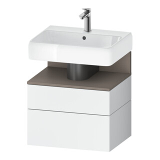 Duravit Meuble sous lavabo Qatego 59x47x59 cm, blanc mat, 1 porte, avec poignée