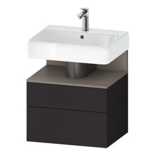 Duravit Meuble sous-lavabo Qatego 59x47x59 cm, blanc mat, 1 porte, avec poignée