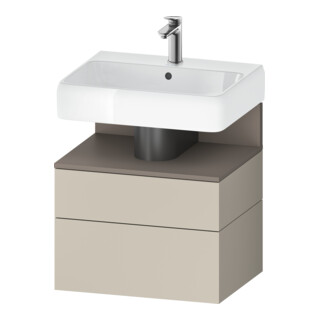 Duravit Meuble sous lavabo Qatego 59x47x59 cm, blanc mat, 1 porte, avec poignée