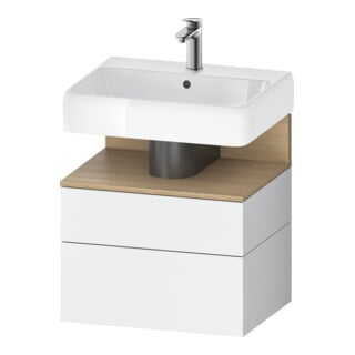 Duravit Meuble sous lavabo Qatego 59x47x59 cm, blanc mat, 1 porte, avec poignée B