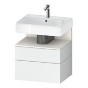 Duravit Meuble sous lavabo Qatego 59x47x59 cm, blanc mat, 1 porte, niche intégrée