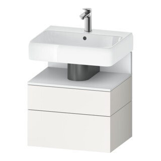 Duravit Meuble sous-lavabo Qatego 59x47x59 cm, blanc mat, 1 porte, niche intégrée
