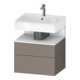 Duravit Meuble sous-lavabo Qatego 59x47x59 cm, blanc mat/bois mat, 1 porte, 1 tiroir-1