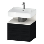 Duravit Meuble sous-lavabo Qatego 59x47x59 cm, blanc mat/effet soie, 1 porte, 1 tiroir