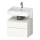 Duravit Meuble sous lavabo Qatego 59x47x59 cm, blanc mat/gris, 1 porte, avec niche-1