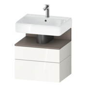 Duravit Meuble sous-lavabo Qatego 59x47x59 cm, blanc mat/gris, 1 porte, avec poignée-1