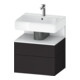 Duravit Meuble sous lavabo Qatego 59x47x59 cm, blanc mat/gris mat, 1 porte, 1 tiroir-1
