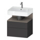 Duravit Meuble sous-lavabo Qatego 59x47x59 cm, blanc mat/gris mat, 1 porte, 1 tiroir-1