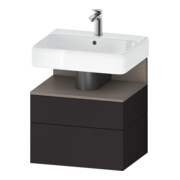 Duravit Meuble sous lavabo Qatego 59x47x59 cm, blanc mat/gris mat, 1 porte, 1 tiroir