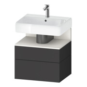 Duravit Meuble sous-lavabo Qatego 59x47x59 cm, blanc mat/gris mat, 1 porte, 1 tiroir-1