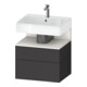 Duravit Meuble sous-lavabo Qatego 59x47x59 cm, blanc mat/gris mat, 1 porte, avec niche-1