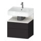 Duravit Meuble sous lavabo Qatego 59x47x59 cm, blanc mat/gris mat, 1 porte, avec niche-1