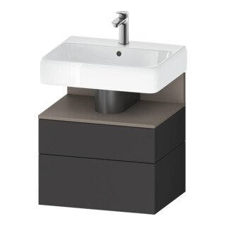 Duravit Meuble sous-lavabo Qatego 59x47x59 cm, blanc mat/gris mat, 1 porte, avec poignée