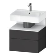 Duravit Meuble sous lavabo Qatego 59x47x59 cm, blanc mat/gris mat, 1 porte, niche intégrée-1