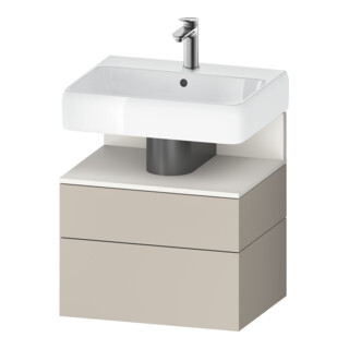 Duravit Meuble sous-lavabo Qatego 59x47x59 cm, blanc mat/ta mat, 1 porte, 1 tiroir
