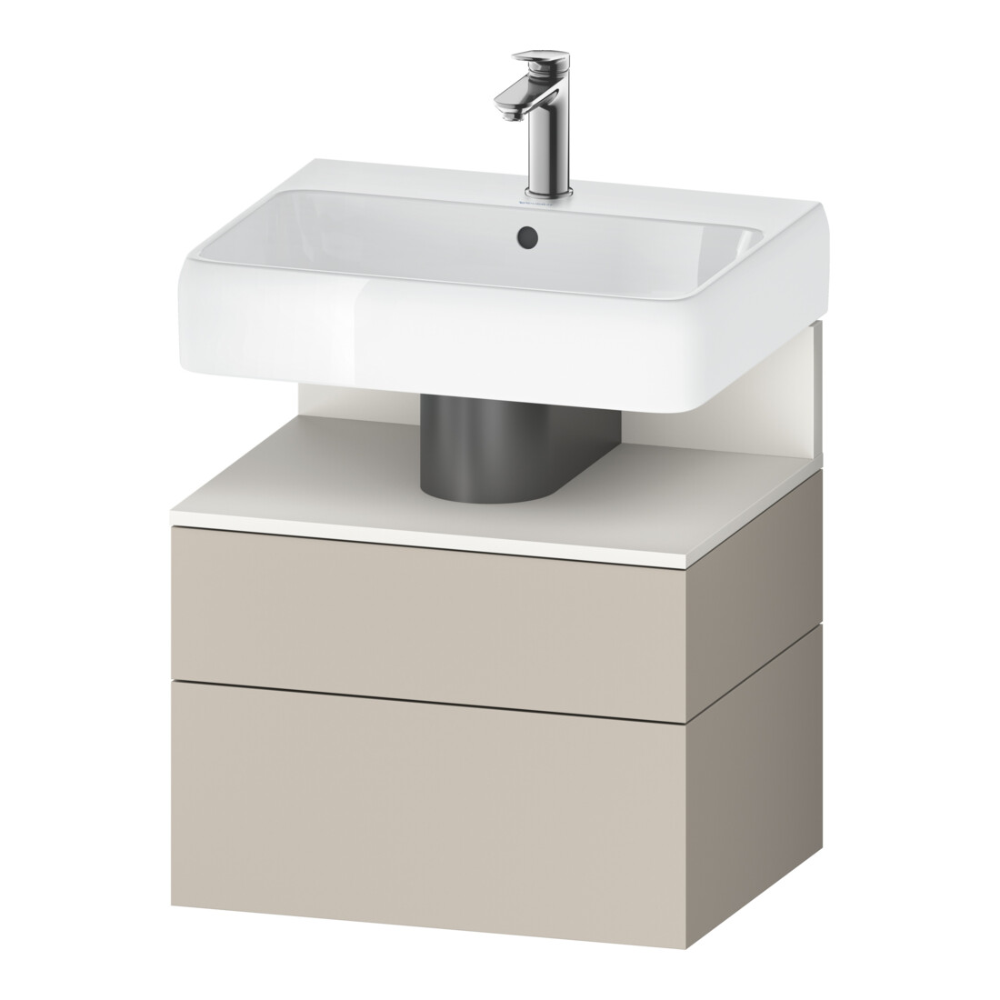 Duravit Meuble sous-lavabo Qatego 59x47x59 cm, blanc mat/ta mat, 1 porte, 1 tiroir