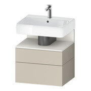 Duravit Meuble sous lavabo Qatego 59x47x59 cm, blanc mat/ta mat, 1 porte, avec niche-1
