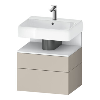 Duravit Meuble sous-lavabo Qatego 59x47x59 cm, blanc mat/ta mat, 1 porte, avec niche