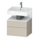 Duravit Meuble sous-lavabo Qatego 59x47x59 cm, blanc mat/ta mat, 1 porte, avec niches-1