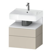 Duravit Meuble sous-lavabo Qatego 59x47x59 cm, blanc mat/ta mat, 1 porte, avec niches-1