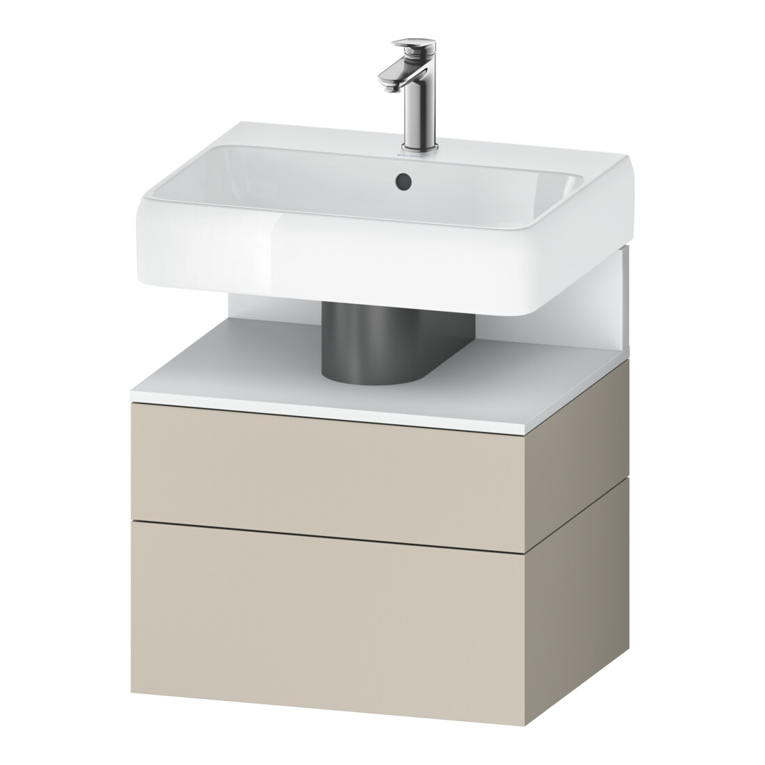 Duravit Meuble sous-lavabo Qatego 59x47x59 cm, blanc mat/ta mat, 1 porte, avec niches