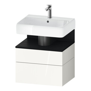 Duravit Meuble sous lavabo Qatego 59x47x59 cm, chêne clair/blanc, 1 porte, 1 tiroir