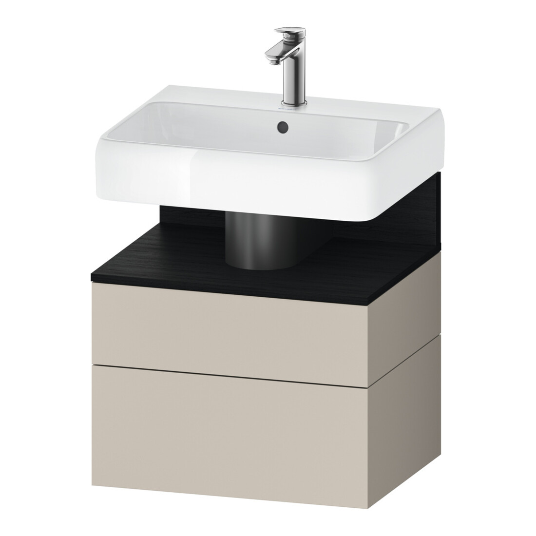 Duravit Meuble sous lavabo Qatego 59x47x59 cm, chêne clair/blanc, 1 porte, avec poignée