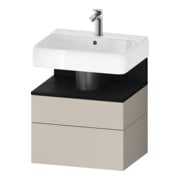 Duravit Meuble sous lavabo Qatego 59x47x59 cm, E blanc/taupe m, 1 porte, 1 tiroir