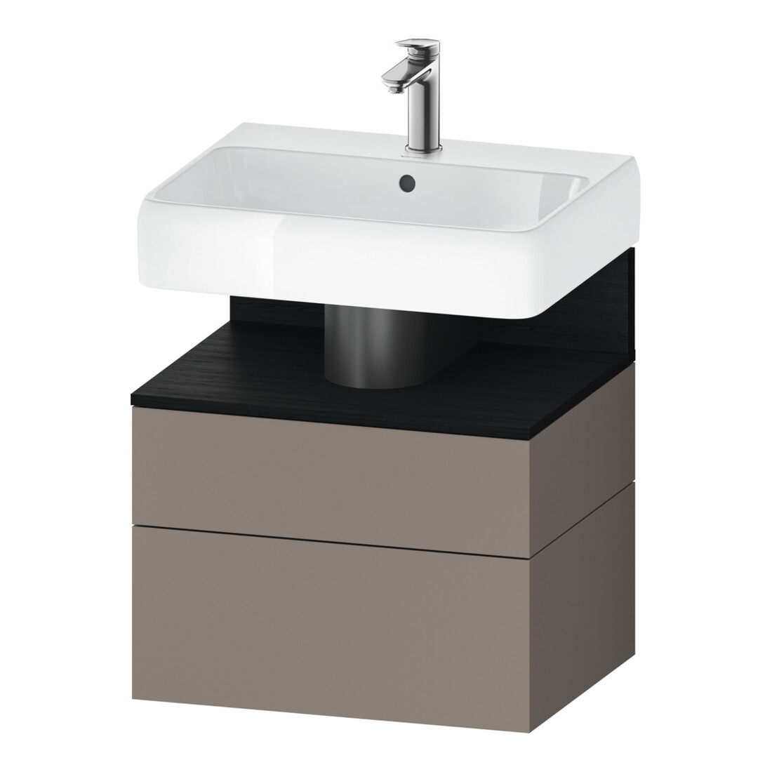 Duravit Meuble sous-lavabo Qatego 59x47x59 cm, E chêne/blanc, 1 porte, avec poignée