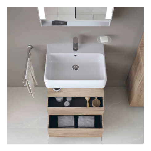 Duravit Meuble sous lavabo Qatego 59x47x59 cm, E ma, 1 porte, avec niche