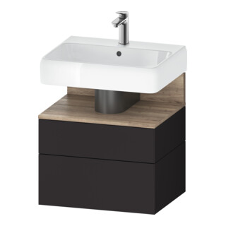 Duravit Meuble sous-lavabo Qatego 59x47x59 cm, E Ma/Gris m, 1 tiroir, avec B