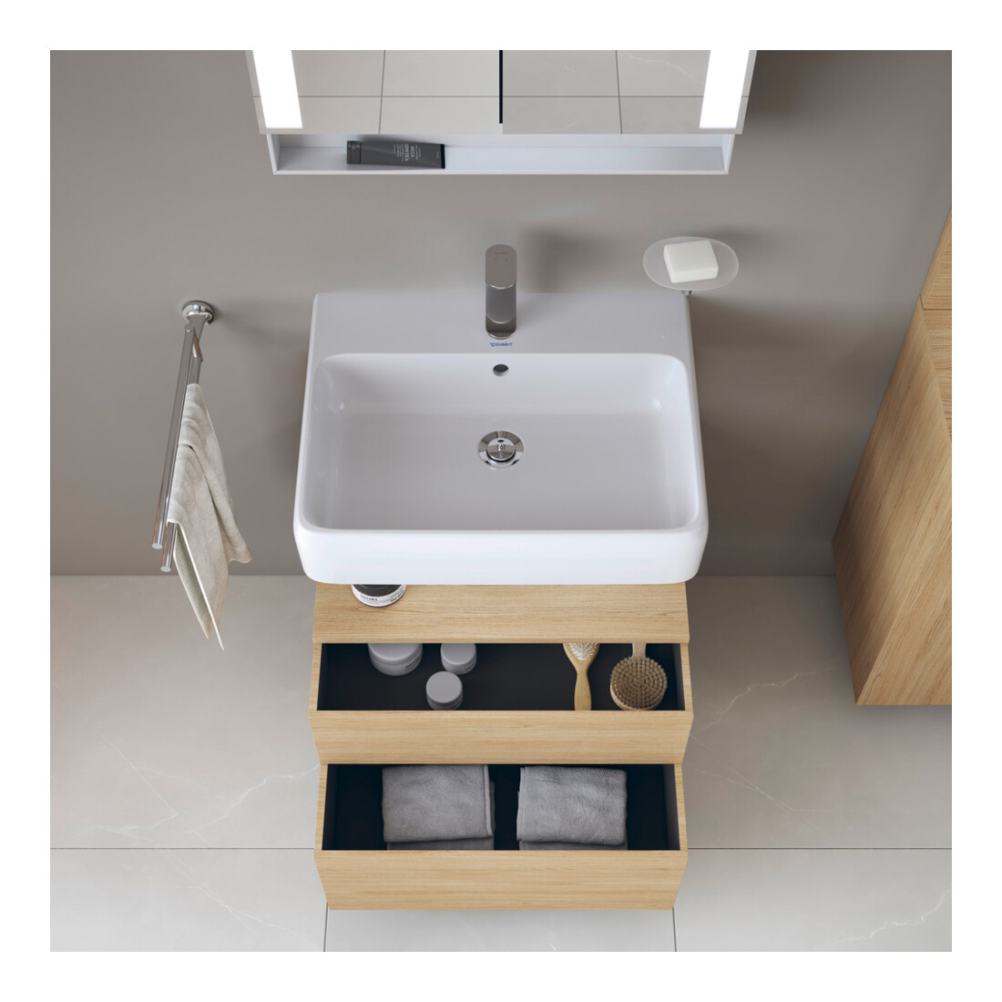 Duravit Meuble sous-lavabo Qatego 59x47x59 cm, E N, 1 porte, avec niche