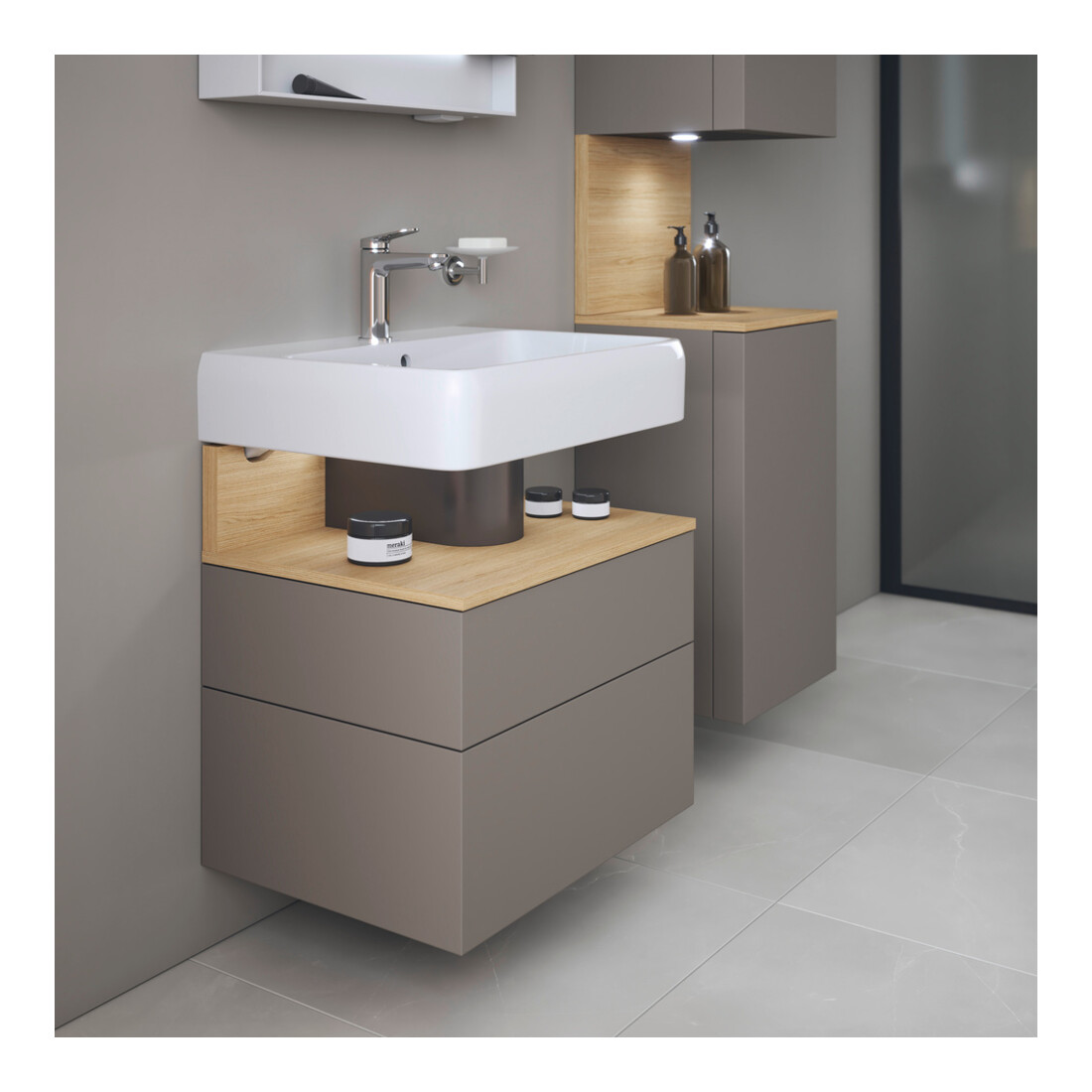 Duravit Meuble sous-lavabo Qatego 59x47x59 cm, E na/b m, 1 porte, m Nischenb