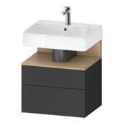 Duravit Meuble sous-lavabo Qatego 59x47x59 cm, gris, 1 porte, 1 tiroir